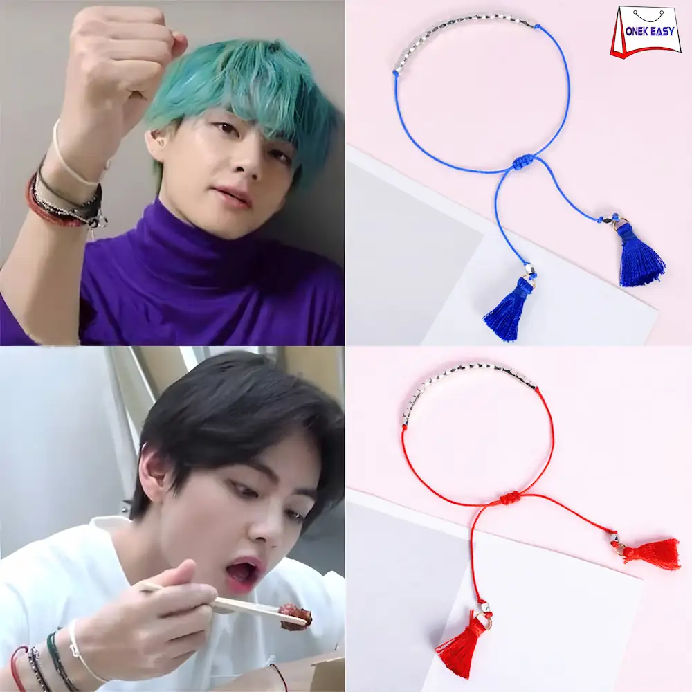 BTS Product] BTS V Original Different Bracelet-Red/Green | Shopee Singapore