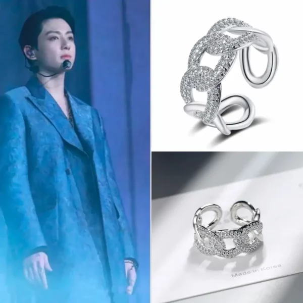 BTS Jung Kook Ring Kpop Korean Exclusive Premium Ring Silver Main