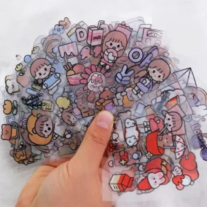 Super 100Pcs Stickers Anime Figure Pattern Decorative PET Cartoon Character Decals for Scrapbook M1