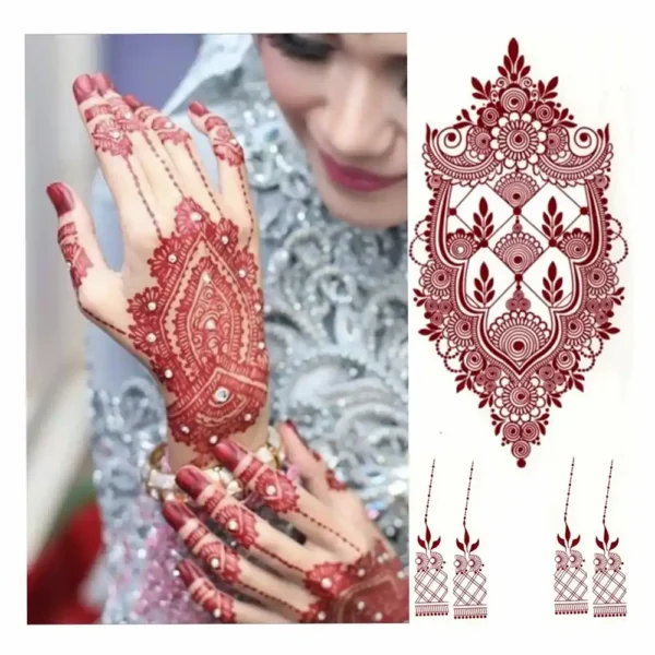 Henna Eid Collection Lace Mehndi Sticker Hand Bridal Tattoo Temporary Design