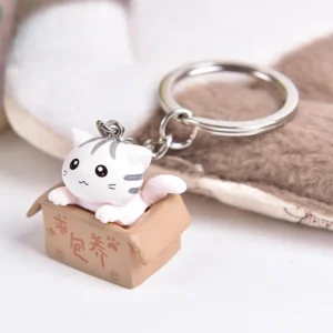 1PC 10cm Cartoon Key Rings Chains Pendant Ornament For Bag Car Keychain Gift White