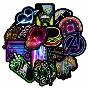 50PcsPack Graffiti Waterproof Sticker Decal Luggage Laptop Neon Lights Stickers