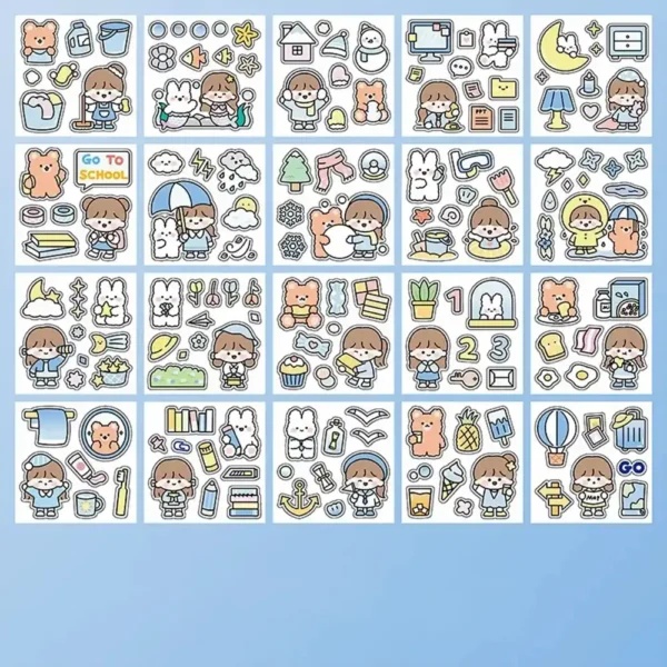 Stickers Anime Figure Pattern Blue V3