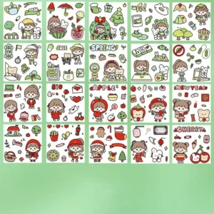 Stickers Anime Figure Pattern Green