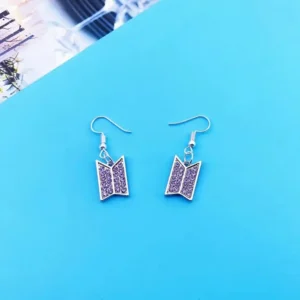 BTS Purple Logo Galaxy Earrings