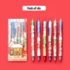 6PCS Pen Set Cute Christmas Kawaii Cartoon Black Ink Ball Point