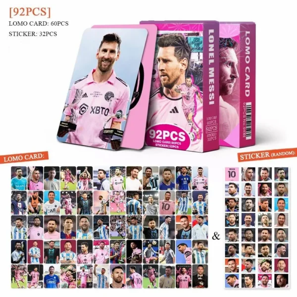 92PCS BOX Lionel Messi Album Lomo Cards World Cup Photocards Stickers Postcards Series P1