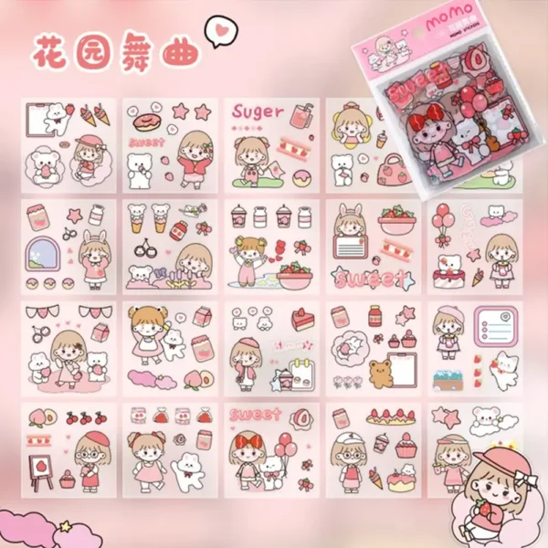 Cute Kawaii Garden Dance Stickers 20 Sheets