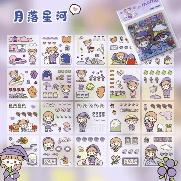 Cute Kawaii Moon Star Stickers 20 Sheets