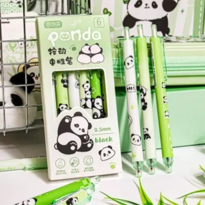 6Pcs Cute Panda Gel Pens Kawaii Pen Set Quickly-Dr