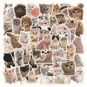 Cute Cats Stickers 50PCS Set Waterproof