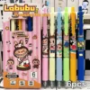 6 Pieces Box Kawaii Labubu Monster Cartoon Black Ink Ballpoint Pens Journaling Student Stationery Set School, Gifts, Artists P1