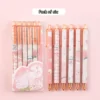 6PCS Pens Set Cute Peach Kawaii Black Ink