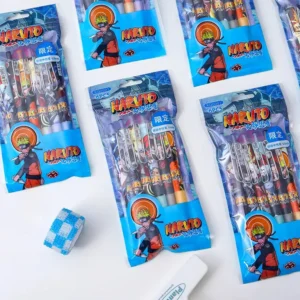 New Cute Cartoon Anime Naruto Student Exam Neutral Pen 6pcs Set Creative High Beauty Handsome Ins Smooth Office Press Pens