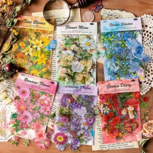 100PCS Vintage Flower Talk Series Stickers Album Diary Journal Decorative Crafts Scrapbooking DIY Sticker