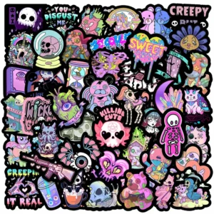 50PCS Cartoon Graffiti Sticker Gifts Trendy Decoration Laptop Waterproof Decal Bicycle Skateboard Guitar