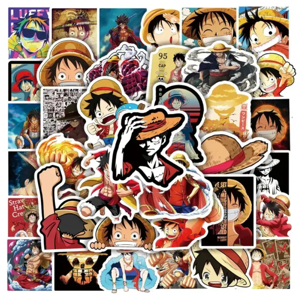 50Pcs Cartoon Anime One Piece Waterproof Stickers Skateboard Suitcase Guitar Decal Graffiti Stickers P1