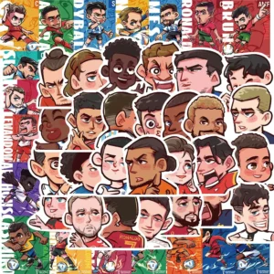 54PCS/Soccer Football Star Scrapbook Stickers DIY Diary Laptop Luggage Skateboard Graffiti Decal Fun Stylish Classic Toys