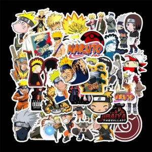 50Pcs Naruto Anime Stickers Pack | Waterproof PVC Stickers for Laptop, Phone, Luggage, Skateboard, Bike