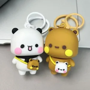 Cartoon Yier Panda Keychain Bubu Dudu Doll Anime Figure Pendant