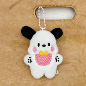 Kawaii Plush Cute Pochacco Keychain Adorable Embroidered Pendant for School Bag, Keyrings & Backpack Decoration Gift for Friends