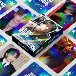 KPOP BTS 124pcs/box Bangtan Boys JUNGKOOK Laser Photocards Lomocards Stickers