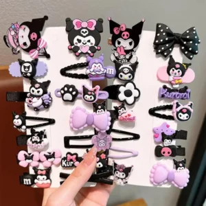 14Pcs Kuromi Hair Clip Baby Girl Kawaii Hello Kitty Set for Children Hair Sanrio Accessories