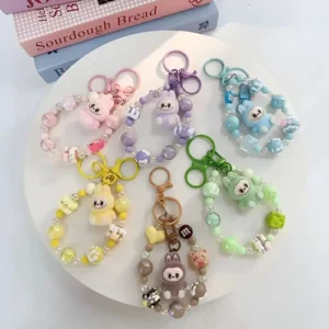 Labubu Keychain Cute Fluffy Fashion Bags Jewelry Keys Gifts Birthday