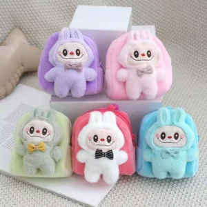 Labubu Plush Coin Purse Cute Fluffy Fashion Bags Jewelry Keys Gifts Birthday
