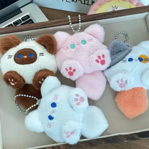 Long Tailed Cat Plush Keyring