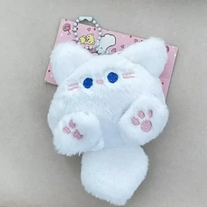 Long Tailed Cat Plush White