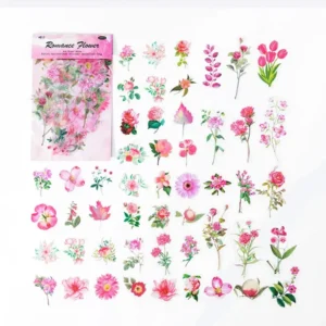 100PCS Romance Flower Stickers Journal Decorative Crafts