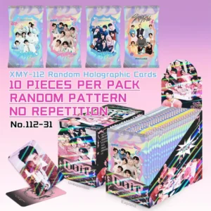 10PCS/PACK Random Stray Kids Holographic Photocards Rare Laser No Repetition Felix Changbin Seungmin Bangchan I.N LeeKnow Han HyunJin Cards