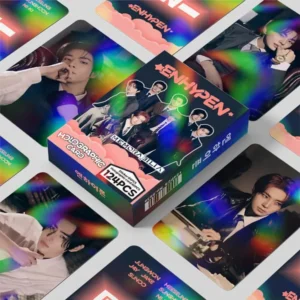 124pcs/box Kpop ENHYPEN Memorabilia SUNGHOON Jay Heeseung Sunoo Jungwon Jake Ni-ki Laser Lomocards Photocards Stickers