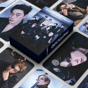 55pcs/box Kpop ATEEZ GOLDEN HOUR Part.4 San Seonghwa Hongjoong Yunho Mingi Wooyoung Seong Hwa Jongho Lomocards Photocards