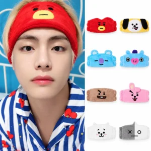 BT21 Headband Cotton Cleaning Band Hair Accessory Face Mask